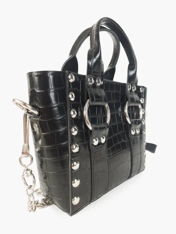 Bolso Croc Noir vista lateral