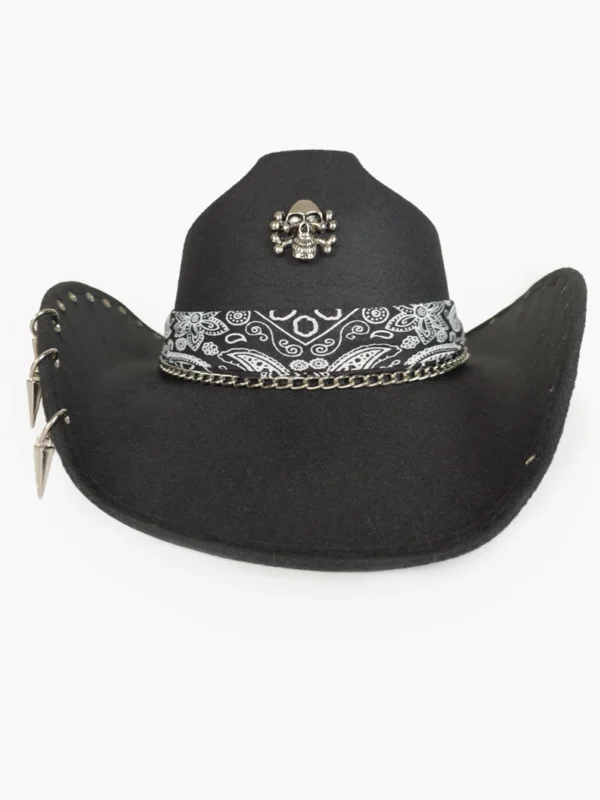 Sombrero vaquero calavera vista frontal