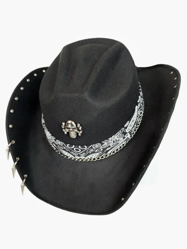 Sombrero vaquero calavera vista derecha