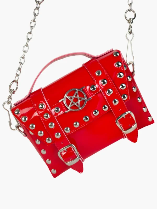 Bolso VAMP insignia pentagrama rojo vista lateral
