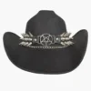 Frontal Sombrero vaquero con detalle de pentagrama vista frontal